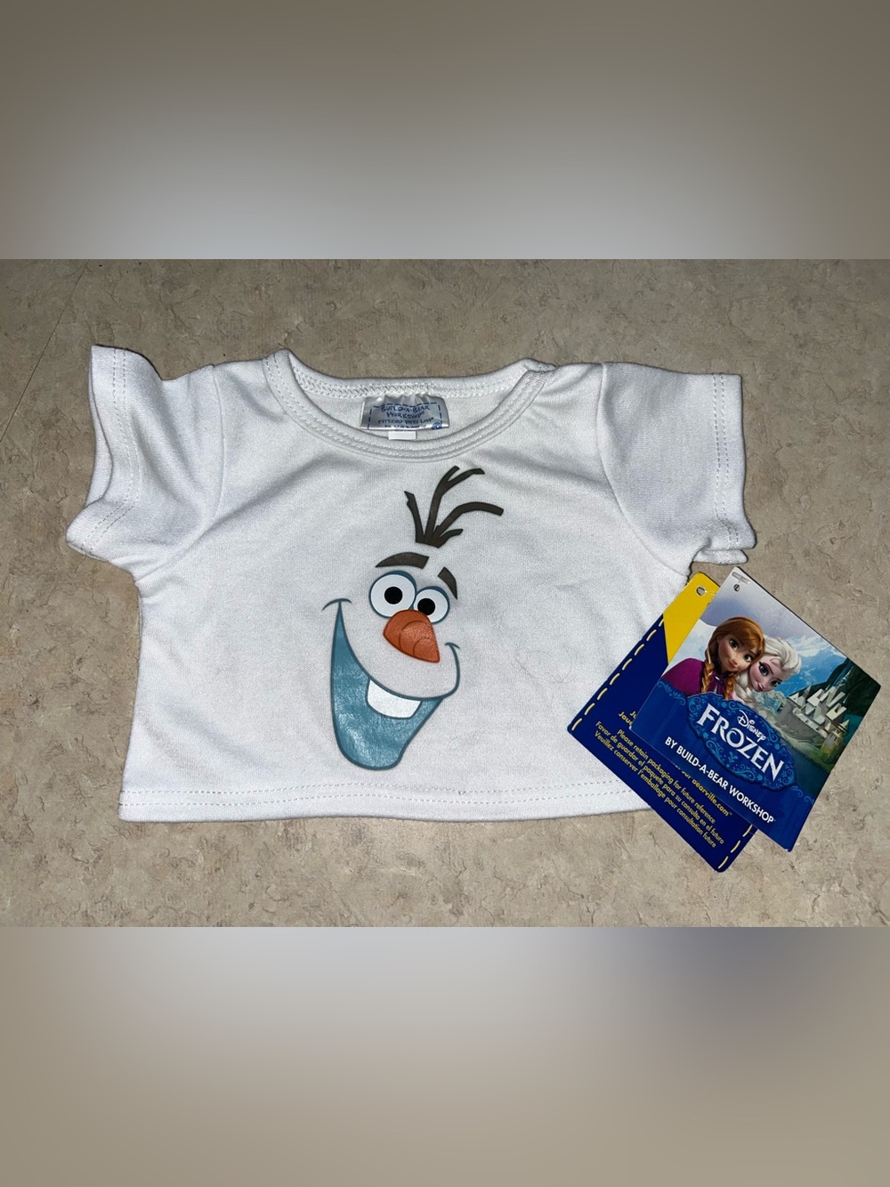 NWT Build a Bear Rare Disney Frozen Olaf Shirt White Olaf Face Top HTF Retired